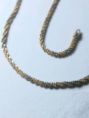 Two-tone silver necklace 50 cm new