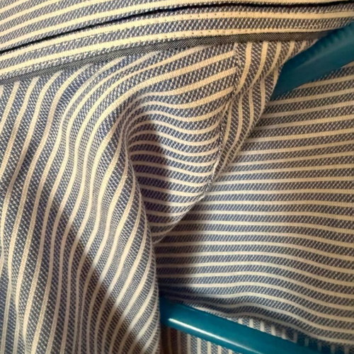 Striped men's shirt size L like new, blue and white