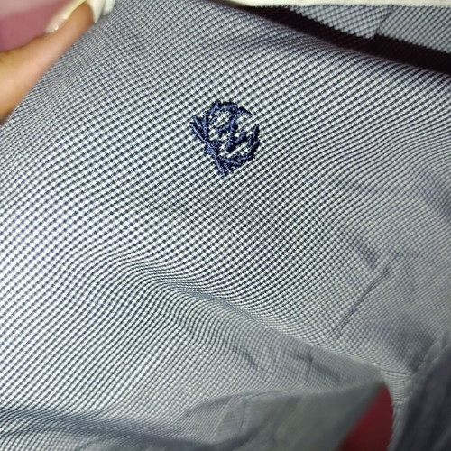Napoleone slim fit medium shirt like new, white and blue