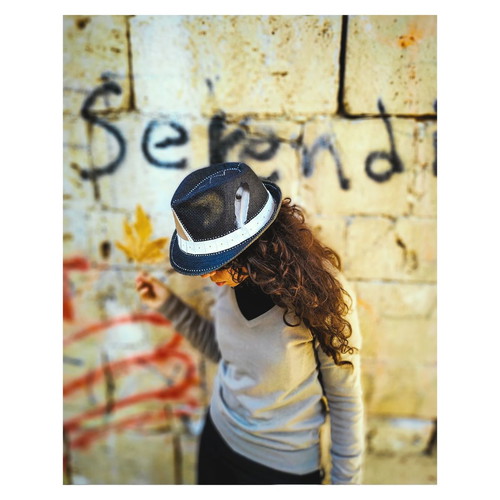 Straw Hat Crab Style Painted Unisex Black New