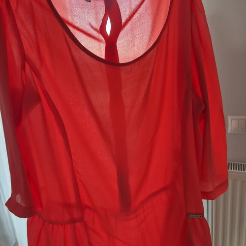 Matis coral top XL used, semi-transparent with decorative buttons
