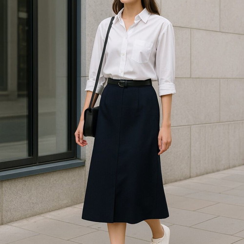 St Michael vintage skirt navy blue Marks & Spencer like new