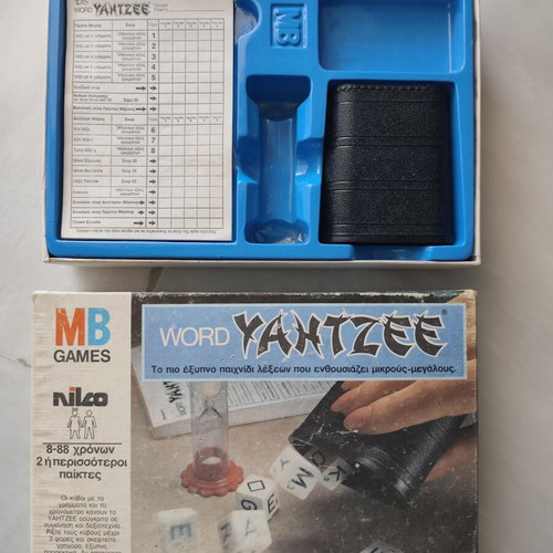 Vintage MB Games Word Yahtzee Greek Edition board game like new