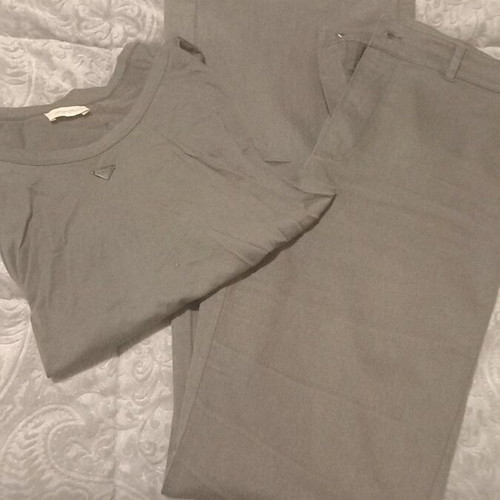 Regalinas women's set gray like new, high-waist pants and blouse