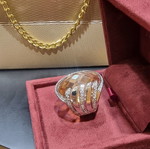 Silver 925 ring with zircon and topaz, new