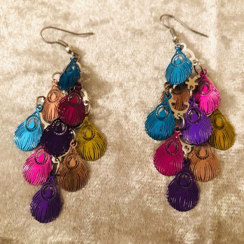Boho hanging earrings handmade multicolored new