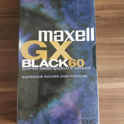 Maxell GX Black 60 VHS cassette sealed, unused