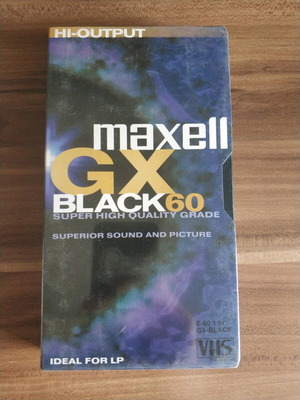 Maxell GX Black 60 VHS cassette sealed, unused