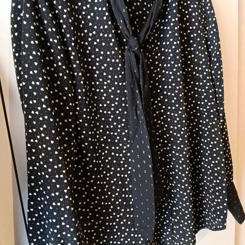 Cloud 9 black shirt with hearts like new, embroidered beads