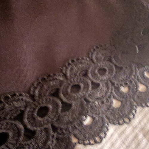 Black satin shorts with lace trim size S/M new