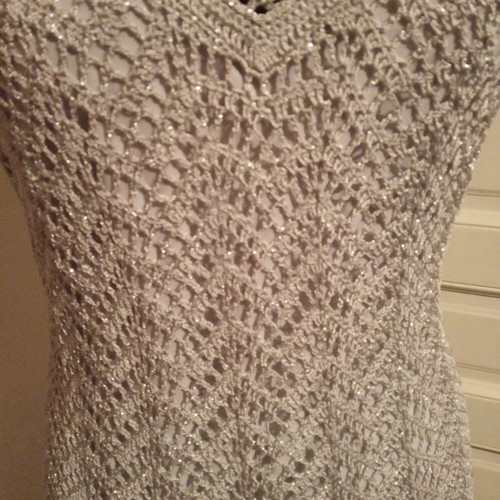 Knitted dress used with silver thread, size M