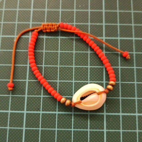Handmade bracelet new, summer style beige and orange
