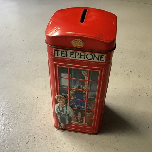Vintage money box used, telephone kiosk design