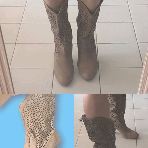 Azur Modern Boots Bershka Size 40 Beige Like New