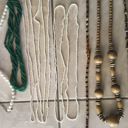 Vintage necklace set, 6 pieces, multicolor