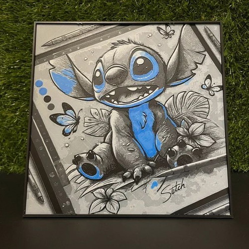 Stitch 3D printed frame new 20×20 cm with frame