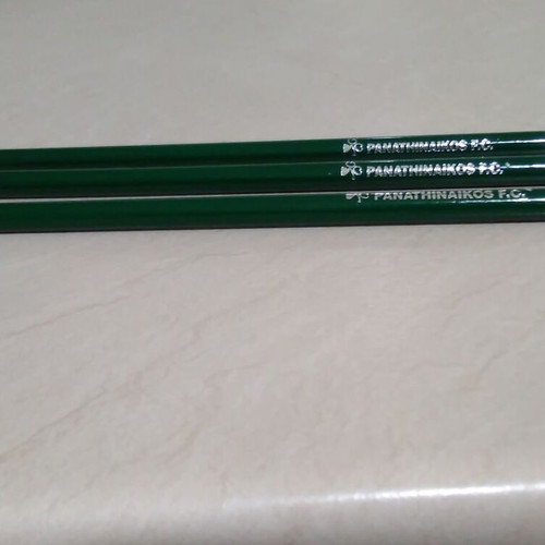 Panathinaikos 100 Years Wooden Pencils with Eraser, set of 3, 2008