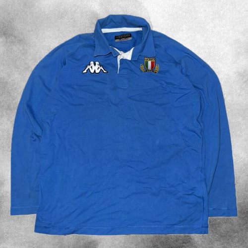 Kappa Italia Rugby Long Sleeve Polo shirt like new, blue