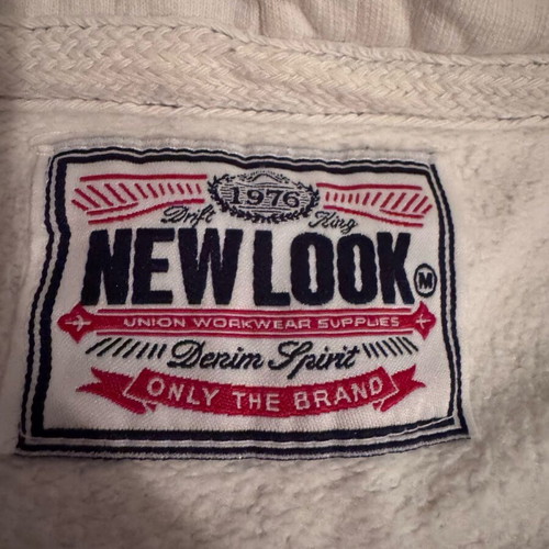 New Look cardigan with hood, like new, size M, white cotton