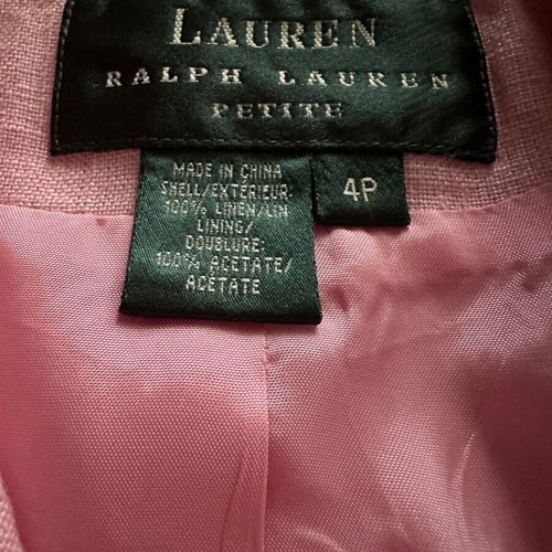 Ralph Lauren Petite 4P women's linen suit pink like new