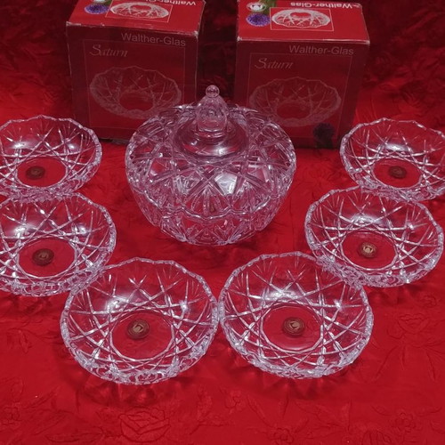 Walther Glas Saturn crystal dessert spoon set new 8 pieces