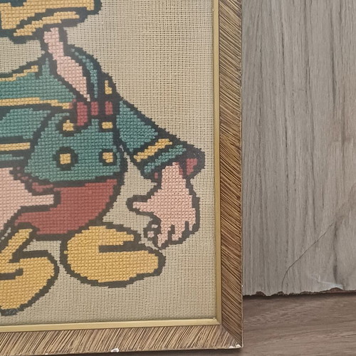 Donald Duck vintage handmade embroidered frame used