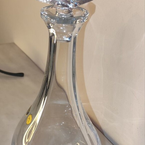 Bohemia Crystal Quadro Decanter like new with matching stopper