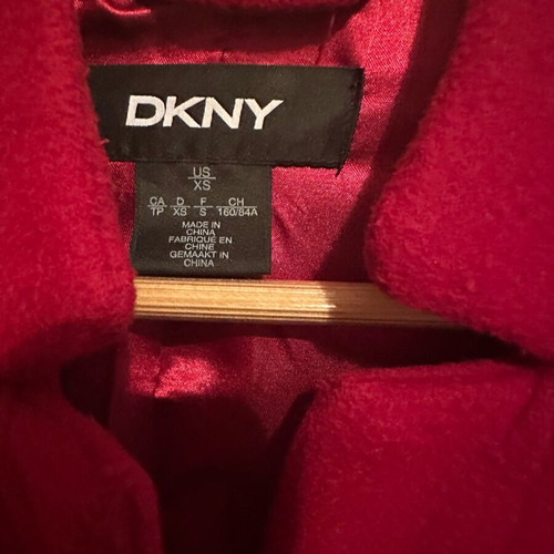 DKNY red coat size XS like new with buttons