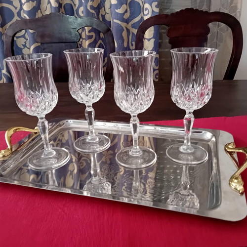 Set of four crystal wine glasses like new, 18 cm tall