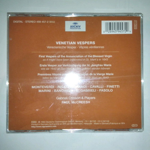 Venetian Vespers 2xCD used, classical music