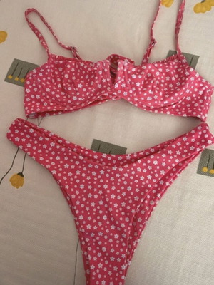 Brazilian bikini set like new, white and pink, size S