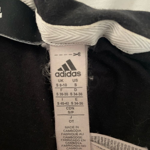 Adidas women's t-shirt used, black short sleeve, size S