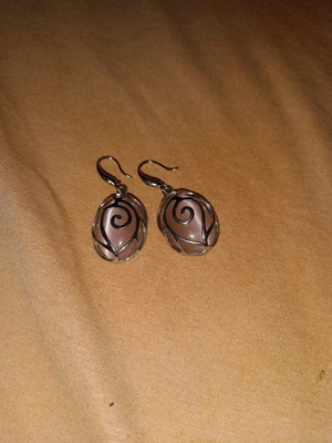 Earrings like new, unworn, gray