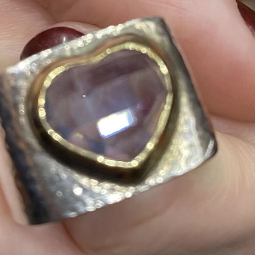 Zolotas Aquamarine Ring silver 925 & gold 24k, like new, size 54