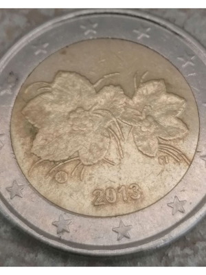 2 Euro Finland 2013 Coin used with Flower and Berries Design
