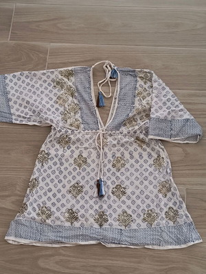 Dharma beachwear cotton one size like new, white and blue