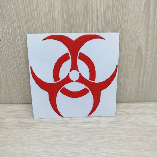 Biohazard sticker new, vinyl, red, 10x10 cm
