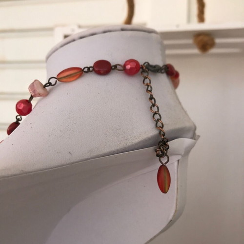 Vintage bijou unique piece of old era new, red