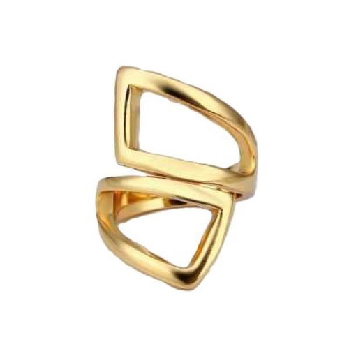 Fashion ring with 14K gold PVD coating, size 57