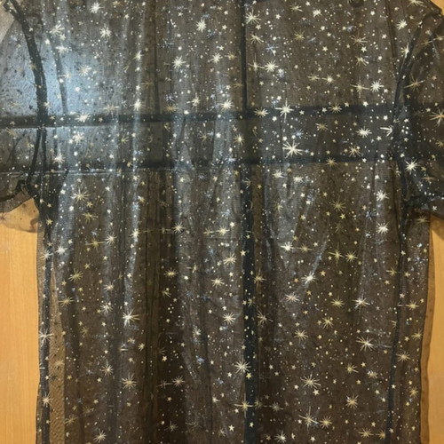 Black transparent dress with star pattern like new