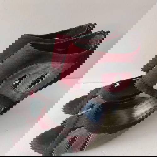 Πέδιλα σαν καινούργια, νούμερο 41, πολύχρωμα, suede υφής με φερμουάρ