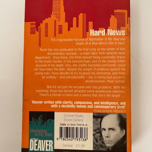 Hard News novel used, Jeffery Deaver, English