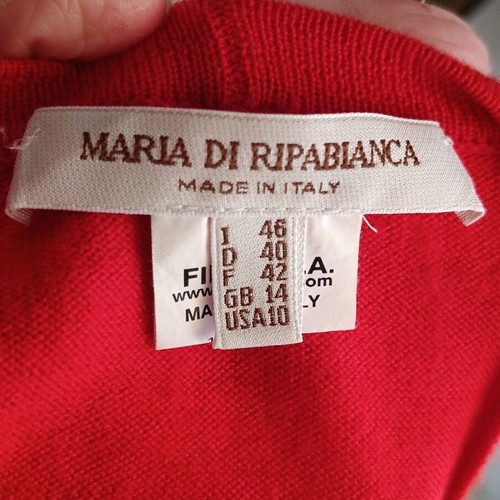 Maria di Ripabianca red cardigan 100% virgin wool like new