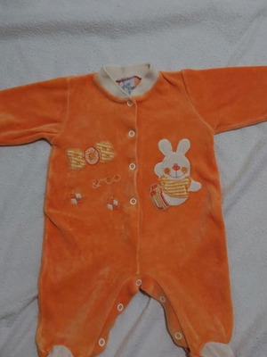 Velour baby romper used for newborn