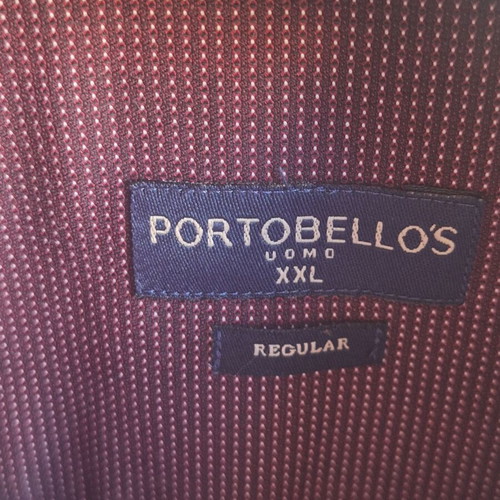 Portobello's XXL Burgundy Cotton Micro Pattern Shirt