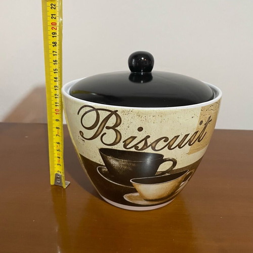 Ceramic biscuit jar unused