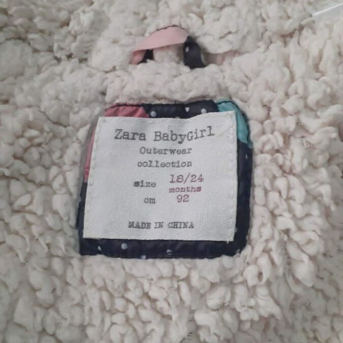 Zara BabyGirl Puffer Jacket with Hood like new, multicolor