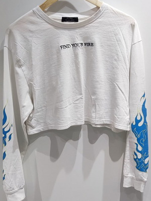 Bershka Crop Top shirt used, size L, white