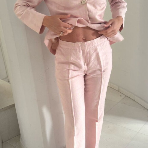 Escada sport suit like new, buttery pink, linen silk
