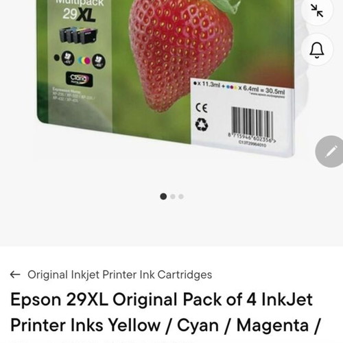 Epson 29XL Ink Set new, 4 colors plus extra yellow, magenta, blue
